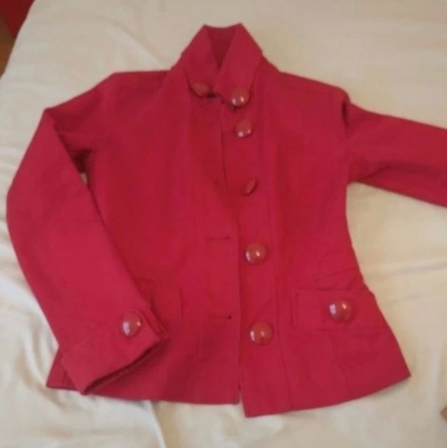 Chaqueta Roja S Berska Estilo Miltitar Vintage