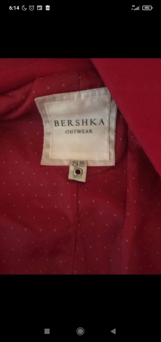 Chaqueta Roja S Berska Estilo Miltitar Vintage
