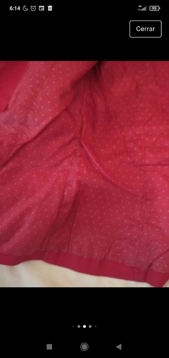 Chaqueta Roja S Berska Estilo Miltitar Vintage