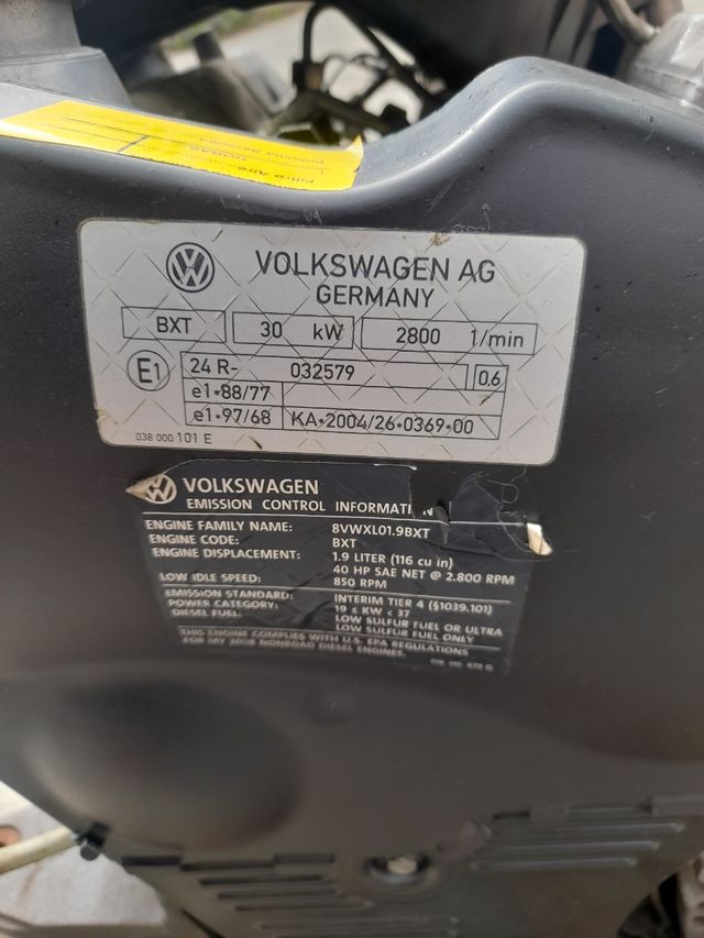 motor Volkswagen bxt carretilla Linde