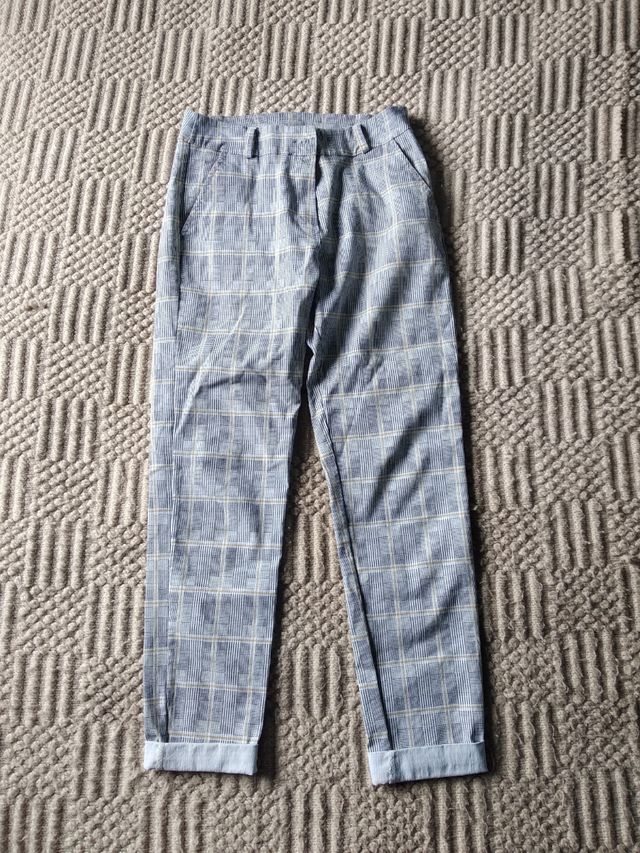 Pantalón largo mujer de pata de gallo