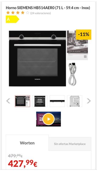 Ofertón horno siemens nuevo de segunda mano por 300 EUR en Hernani en  WALLAPOP