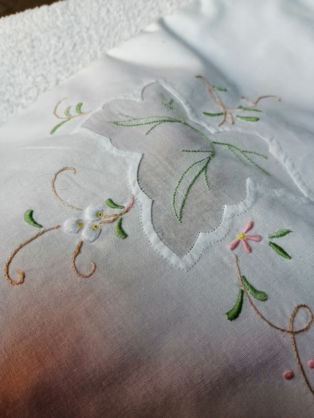 Tovaglia vintage rettangolare x 12 con tovaglioli