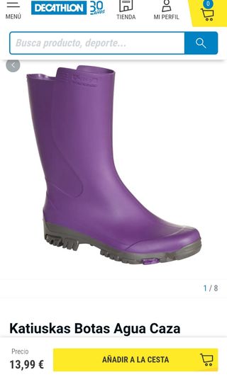 Botas de agua Decathlon. Unisex Talla 31 - 32 de segunda mano por 6 EUR en  Málaga en WALLAPOP