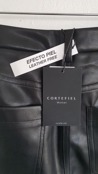 Cortefiel Pantalón En Tejido De Punto Efecto Plisado Amarillo | Pantalones  Mujer » E Conect