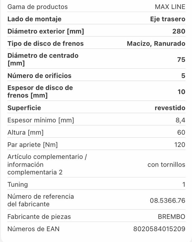 BREMBO Discos de frenos Nuevos
