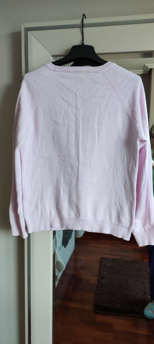 Chaqueta rosa. Punto.Cardigan. Chaqueta rombos.