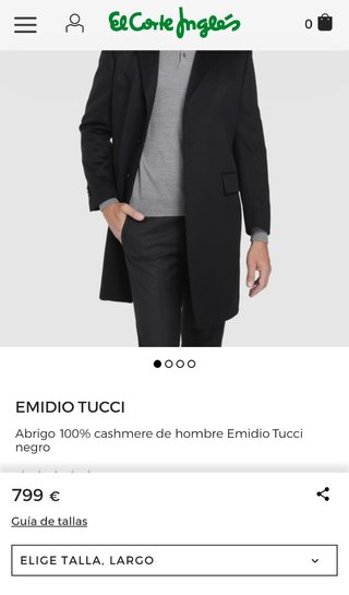 Abrigo hombre 100% cashmere de segunda mano por 300 EUR en Madrid en  WALLAPOP