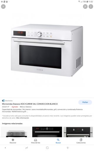 Horno microondas Daewoo artículo nuevo de segunda mano por 179 EUR en  Madrid en WALLAPOP