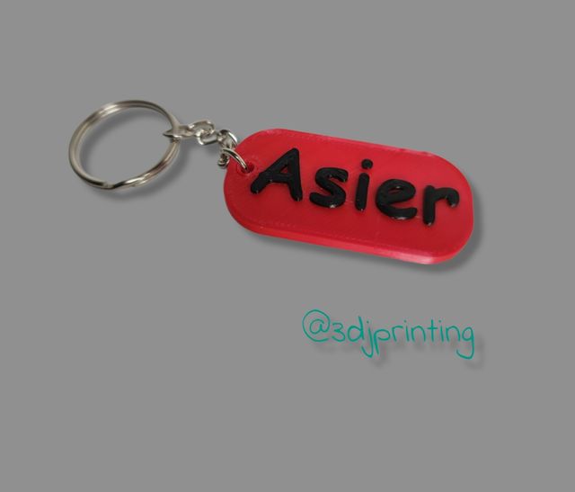 Llavero nombre bicolor