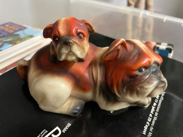 Figurita perro Collie Lasie y bulldog ingles