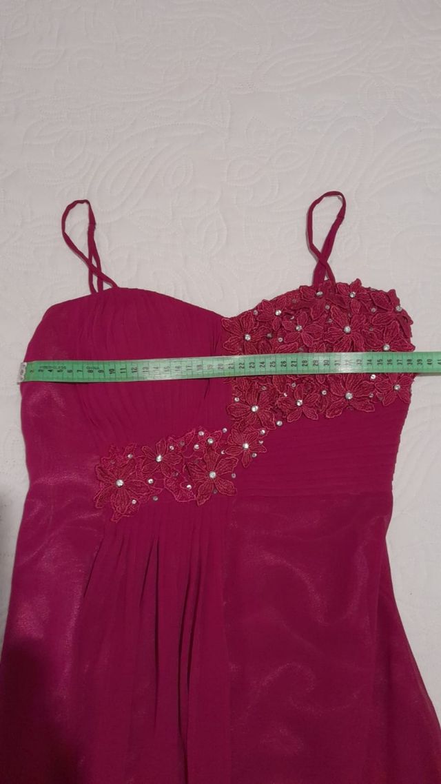 Vestido Lautinel Invitada Boda Fucsia Talla 36 (S)