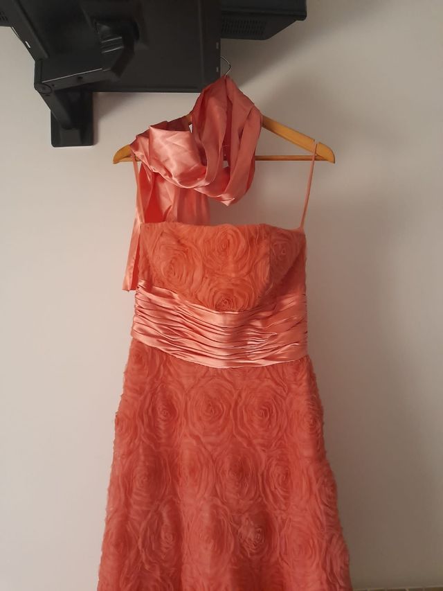 Vestido Cincerella para Bodas color Salmón