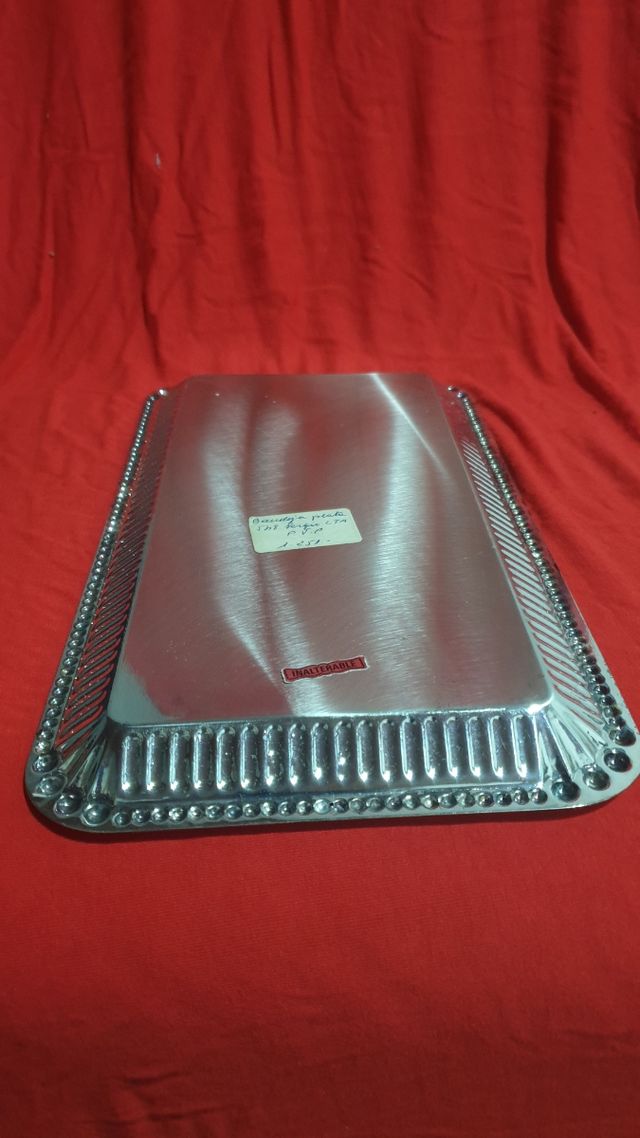 antigua bandeja bañada o plata