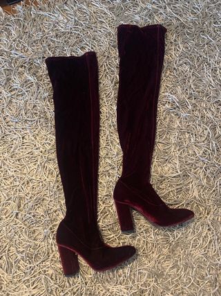 Botas altas terciopelo azul. Zara - Vinted