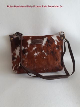 Bolso Bandolera Piel Pelo Potro Marrón de segunda mano por 33 EUR en Huesca  en WALLAPOP