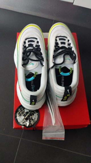 Air max 97 leather trainers Nike White size 42.5 EU in Leather - 18921411