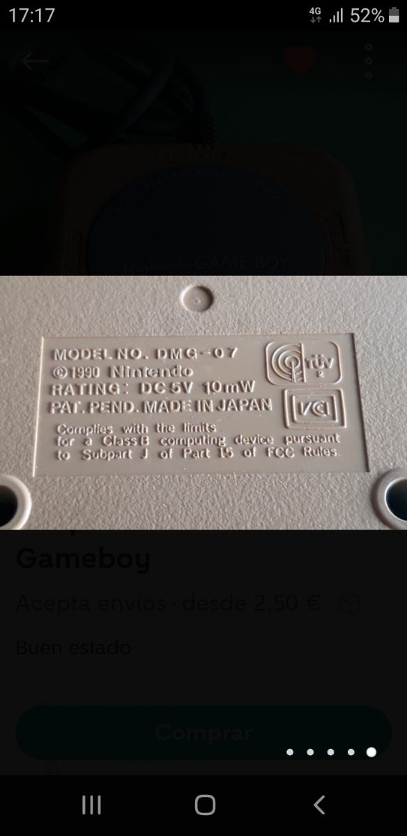 Adaptador Nintendo Gameboy