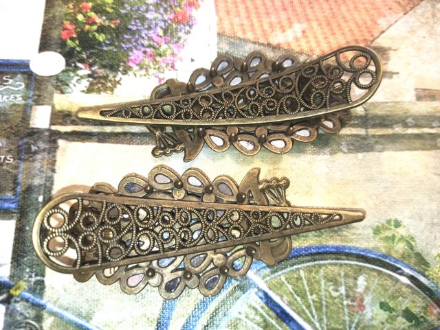 Peinetas pinzas para el pelo en bronce