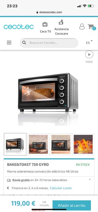 Horno de sobremesa cecotec de segunda mano por 55 EUR en Madrid en WALLAPOP