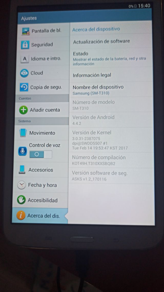 Tablet Samsung SM-T310
