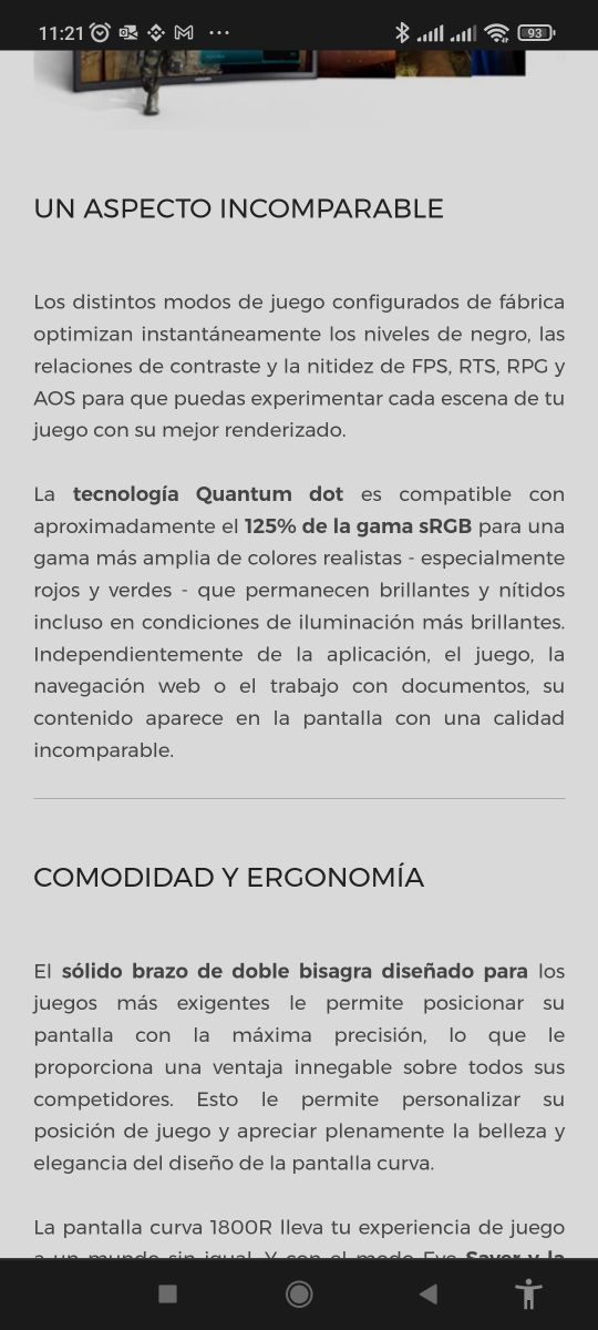 monitor curvo 27" Samsung C27FG70FQU