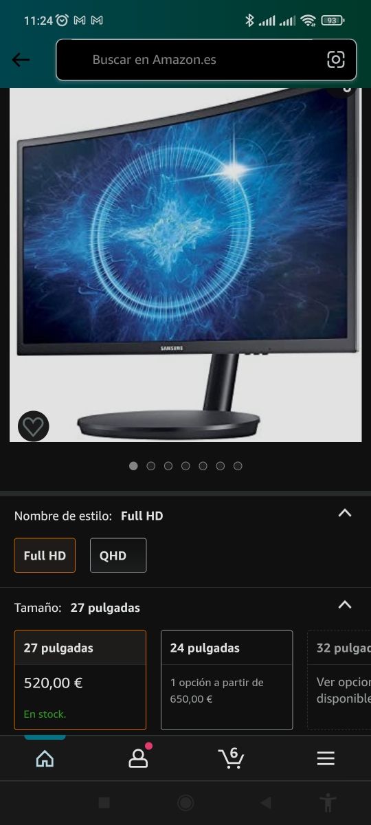 monitor curvo 27" Samsung C27FG70FQU