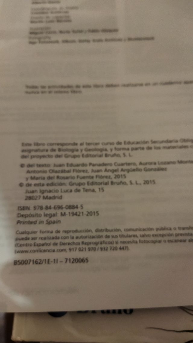biología y geología. 3 ESO. editorial Bruño