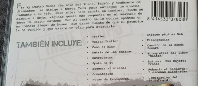 Mítica Película Snatch cerdos y diamantes DVD