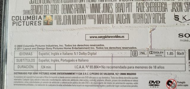 Mítica Película Snatch cerdos y diamantes DVD