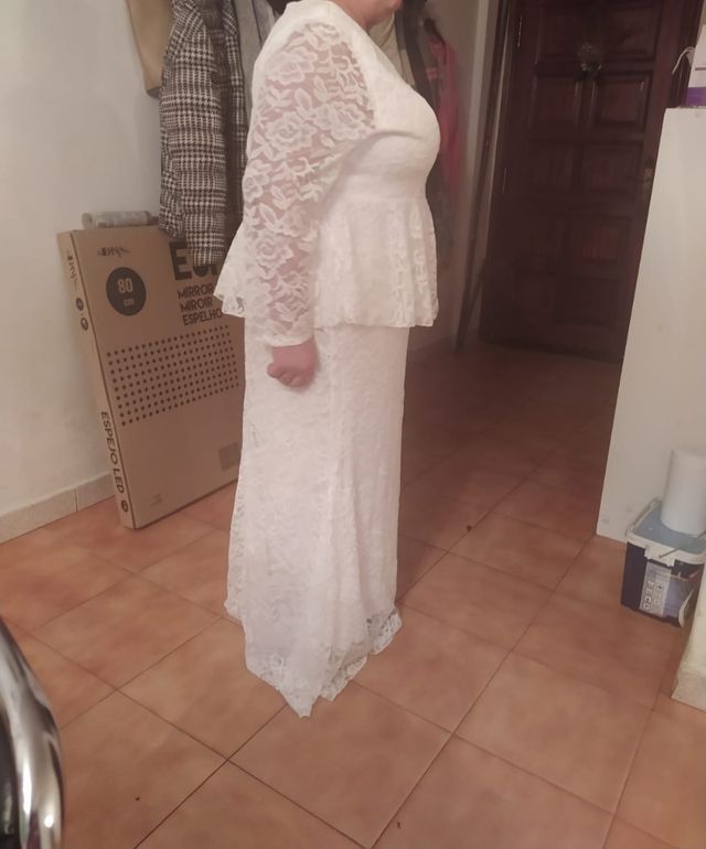 Vestido de fiesta color blanco