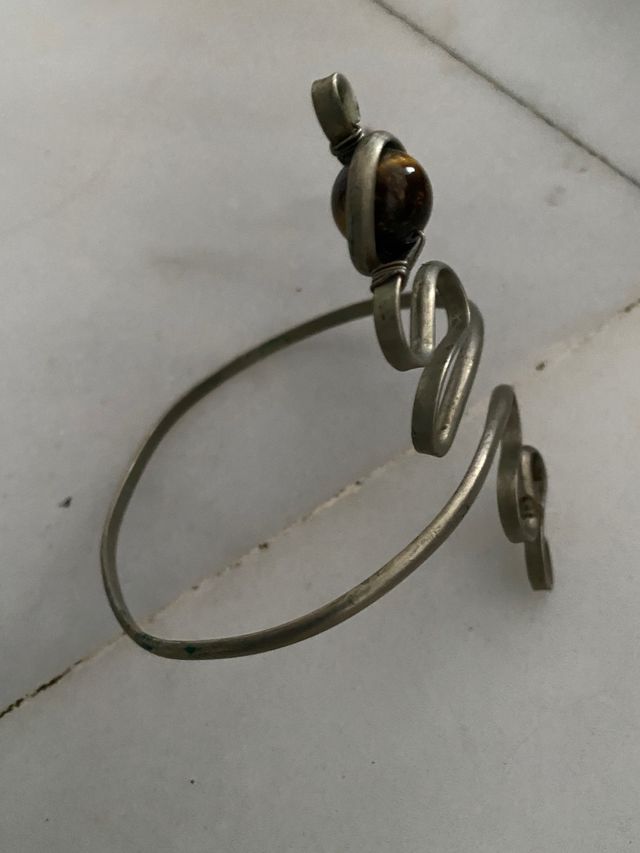 Bracciale in acciaio con occhio di tigre