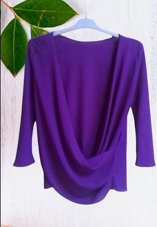 BLUSA SATINADA COLOR MORADA MARCA ZARA TRF – phasioner