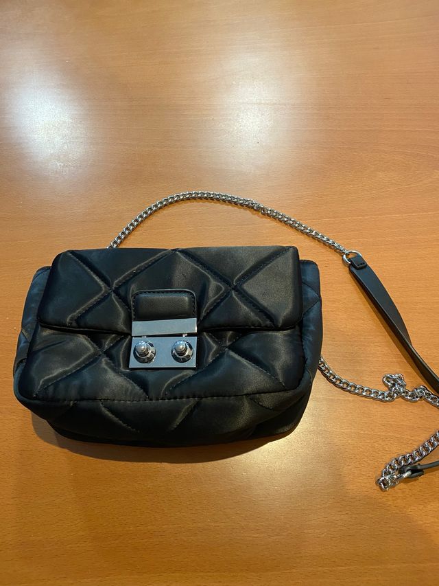 Bolso de fiesta negro con cartera a juego