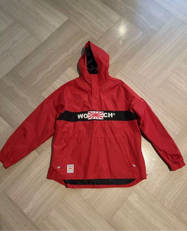 Giubbotto vento pioggia uomo rosso L