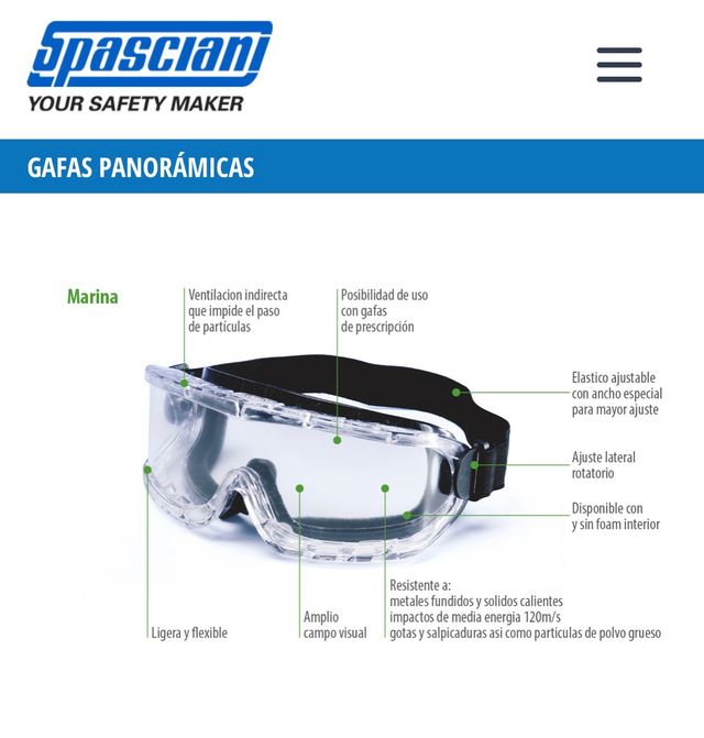 Gafas panorámicas de protección SIBOL