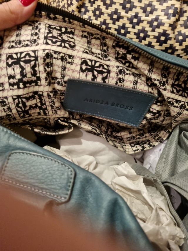 Bolso bandolera piel Azul Petróleo