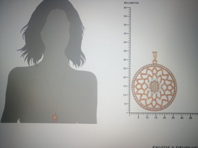 colgante y cadena de plata 925 chapado en oro rosa