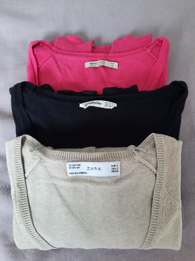 Rebecas básicas negra, beige o fucsia