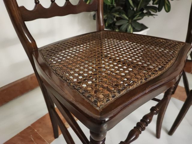 sillas vintage rejilla decoración