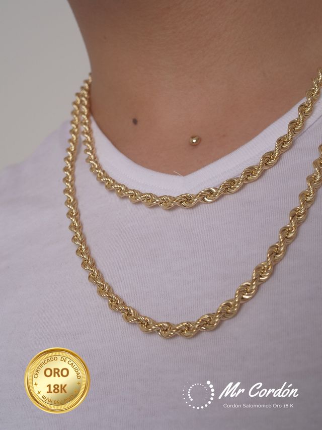Collar Cordón Salomónico 5.00 mm Oro 18 Kilates
