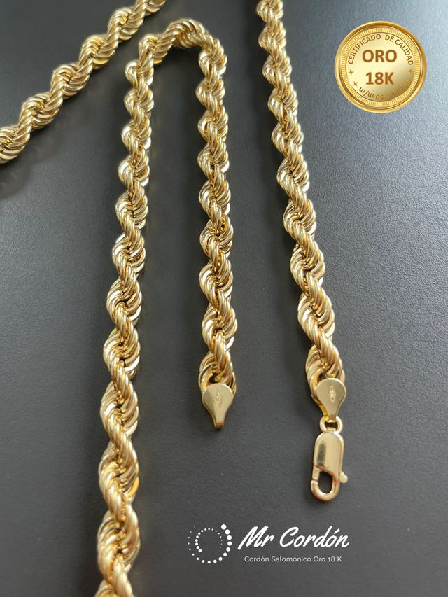 Collar Cordón Salomónico 7.50 mm Oro 18 Kilates