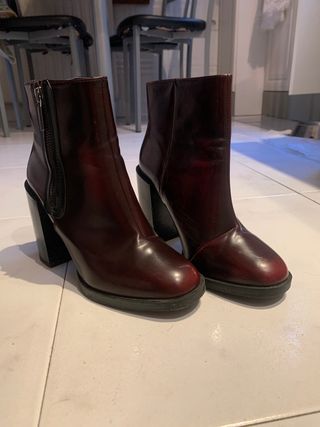 Botines Zara Burdeos talla 40 EU de en Ante - 21076208