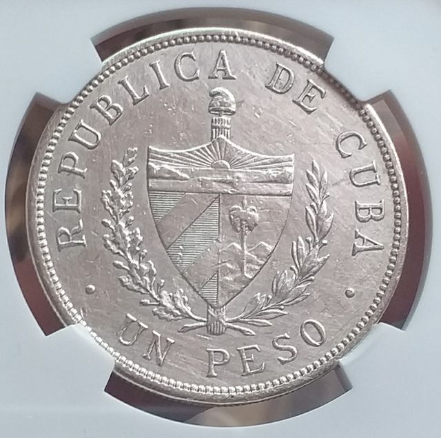 1 Peso de Cuba "STAR " 1915 en Alto Relieve.NGC.
