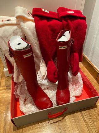 Botas Hunter rojas de segunda mano en WALLAPOP