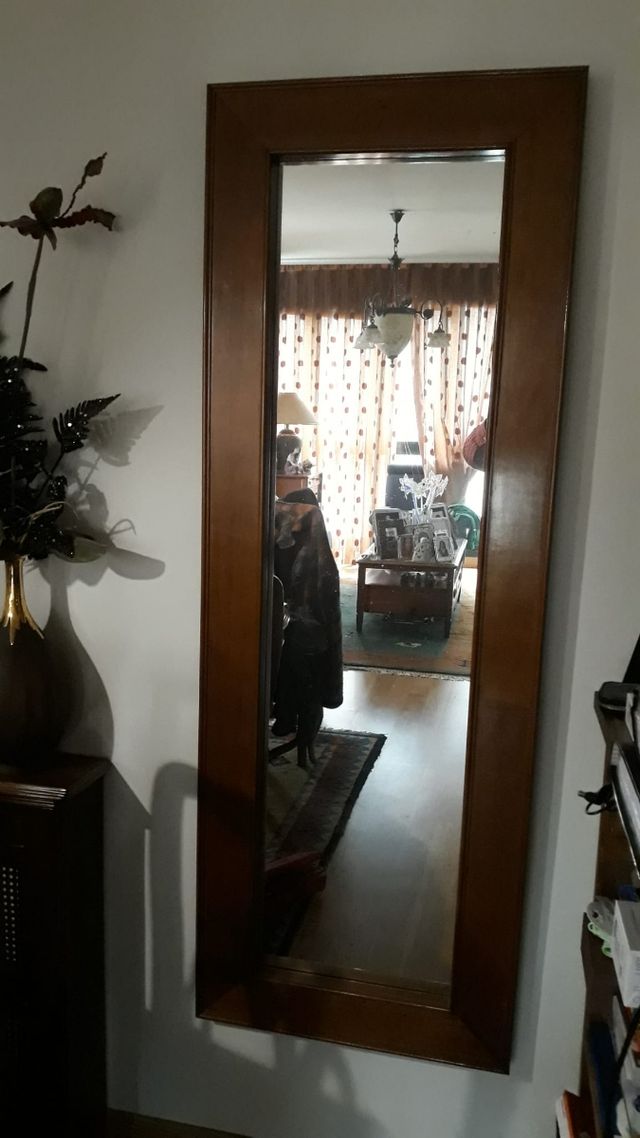 espejo alargado madera caoba OCASION