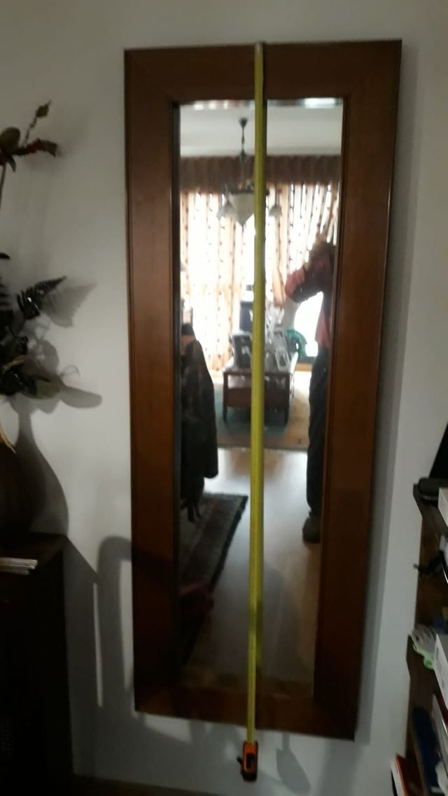 espejo alargado madera caoba OCASION