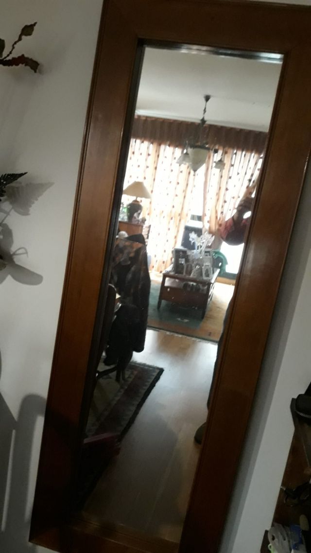 espejo alargado madera caoba OCASION