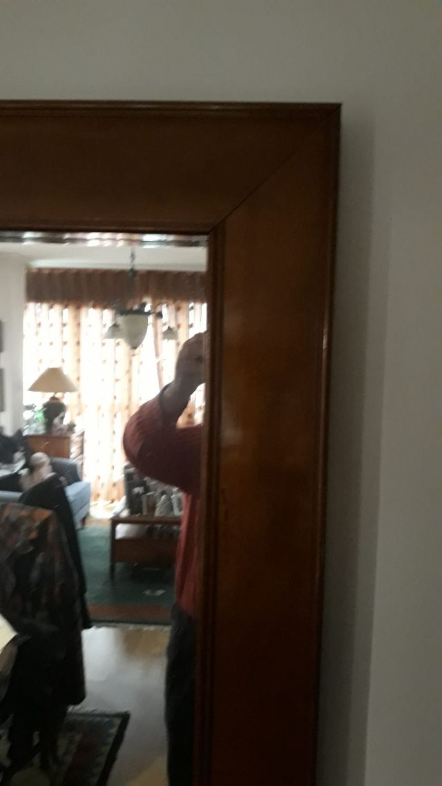 espejo alargado madera caoba OCASION