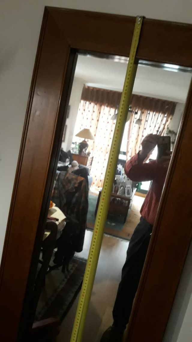 espejo alargado madera caoba OCASION